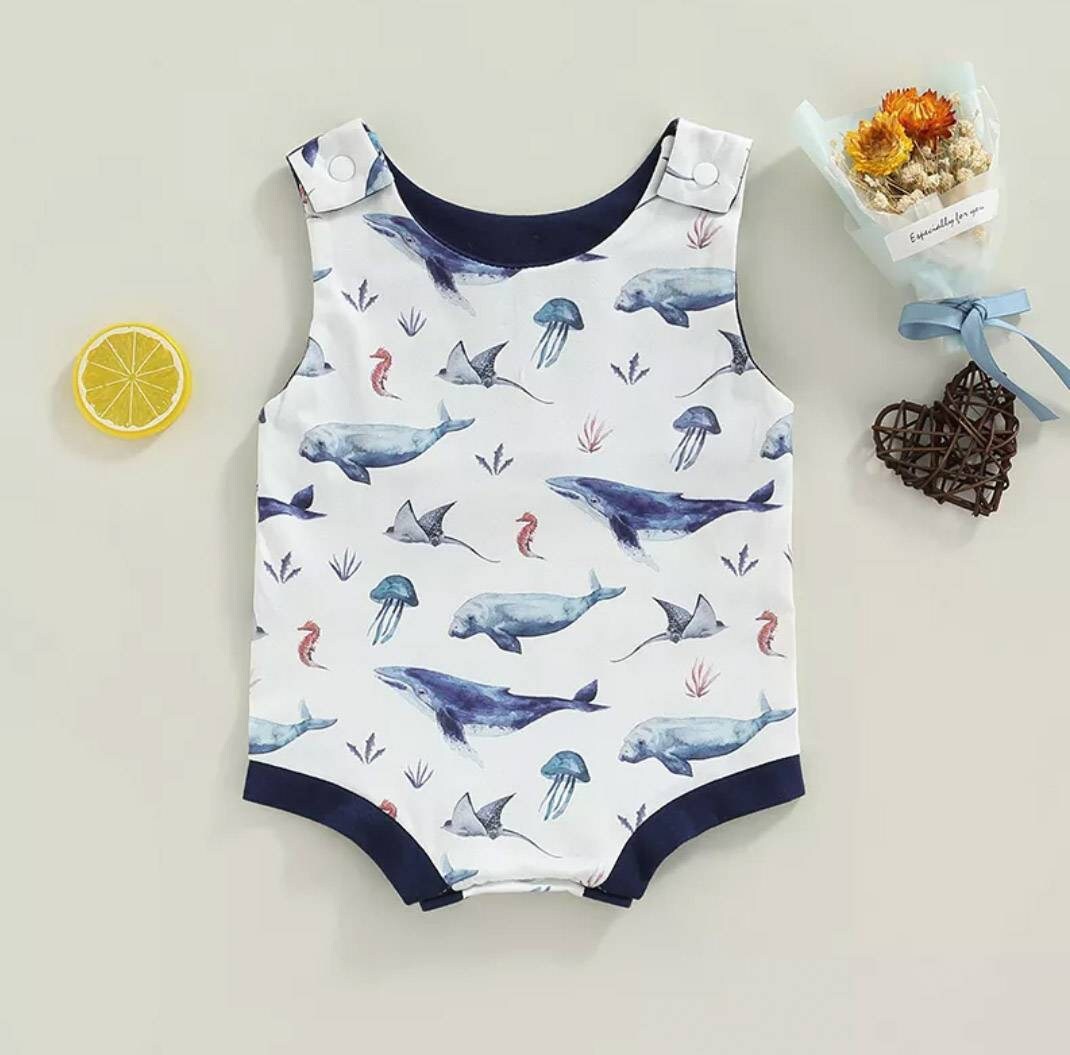 Sea life/ Rainbow Romper