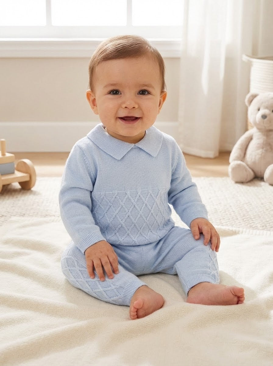 Blue Knitted Set