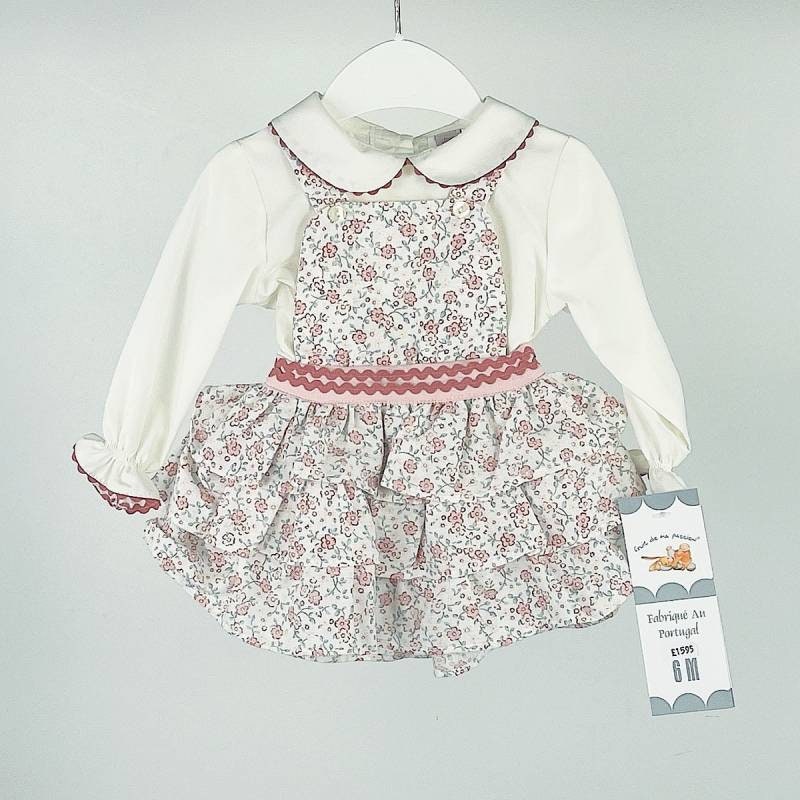 Floral Pinafore Dress Set